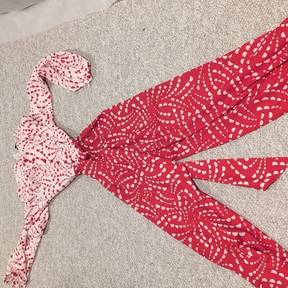 70s Stylish Red and White Women's Jumpsuit - Picture 2 of 7